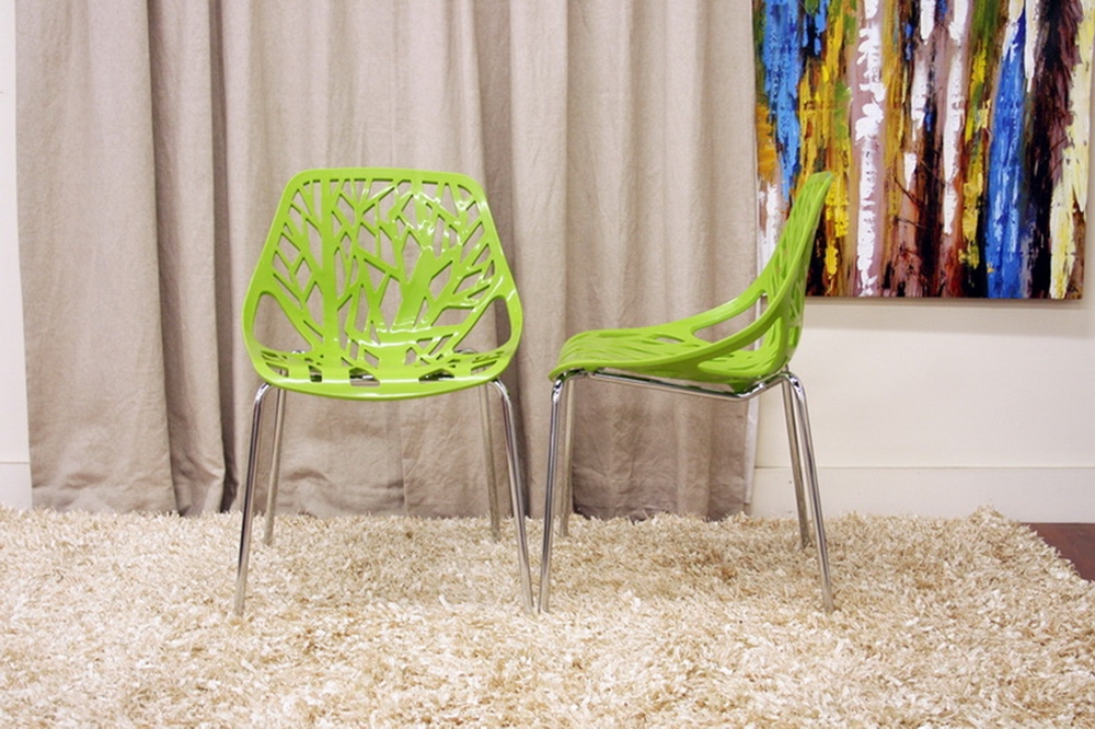 Birch Sapling Green Plastic Modern Dining Chair (Set of 2) | Wholesale